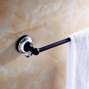 Towel Bars European Style Golden Crystal Solid Brass Towel Rail Single Towel Bar Bathroom Towel Holder Bathroom Accessories 6301