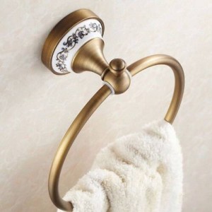 Towel Rings Wall Mounted Towel Holder Towel Ring Solid Brass Construction Antique Bronze Finish Bathroom Accessories HJ-1808