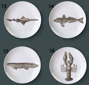 Underwater World Theme Fish Plates Retro Creative Snack Dish Bar Hotel Home Decorative Plates Hand-painted Pattern Diy Plates