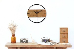 Vintage Wall Clock Simple Modern Design Wooden Clocks for Bedroom 3D Stickers Wood Wall Watch Home Decor Silent 12 inch