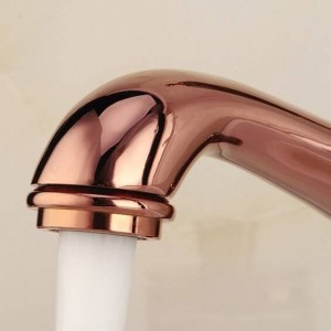 New Arrival Euro Style Brass Material Rose Golden Plated Marble Stone Basin Mixer Taps Deck Mounted Mixer Crane XT606