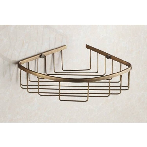Luxury Antique Brass Bathroom corner Shelf Wall Mounted Bathroom ...