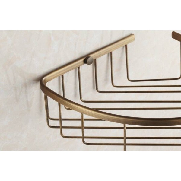Luxury Antique Brass Bathroom corner Shelf Wall Mounted Bathroom ...