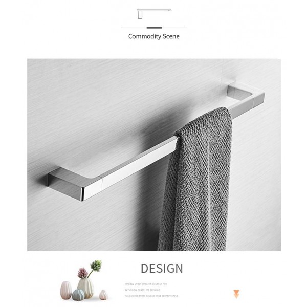 Luxury Chrome Color Zinc Alloy Material 60cm Fashion Single Towel Bar ...