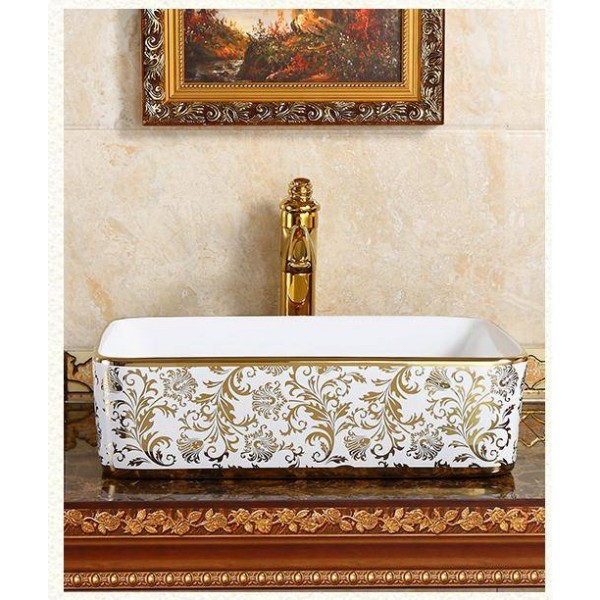 Luxury Europe style rectangular sink Art Counter Top ceramic lavabo ...