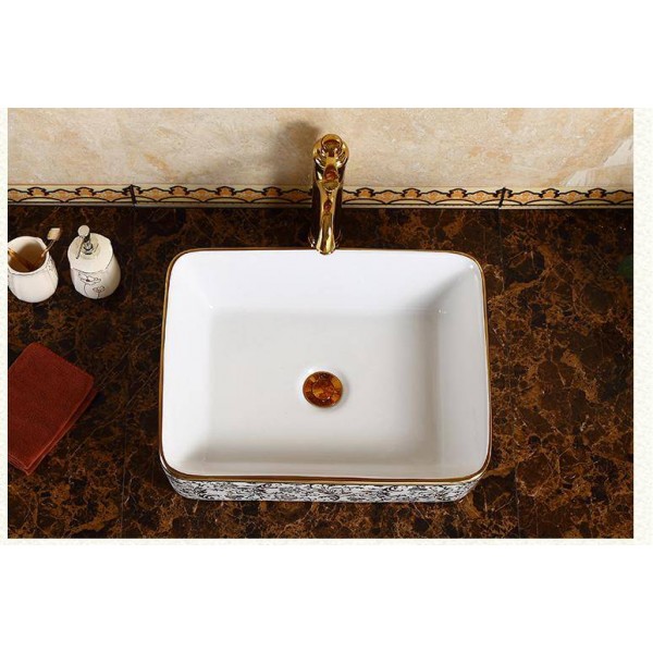 Luxury Europe style rectangular sink Art Counter Top ceramic lavabo ...