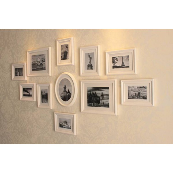 Luxury European-style wood frame photo wall frame wall creative ...