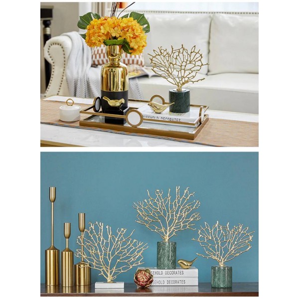 Luxury Modern Home Accessories Copper Gold Coral Ornaments Model Room ...