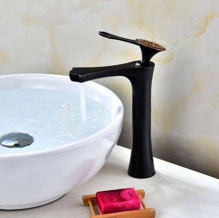 Luxury Basin Faucets Modern White/Black Faucet Single Hole Bathroom ...