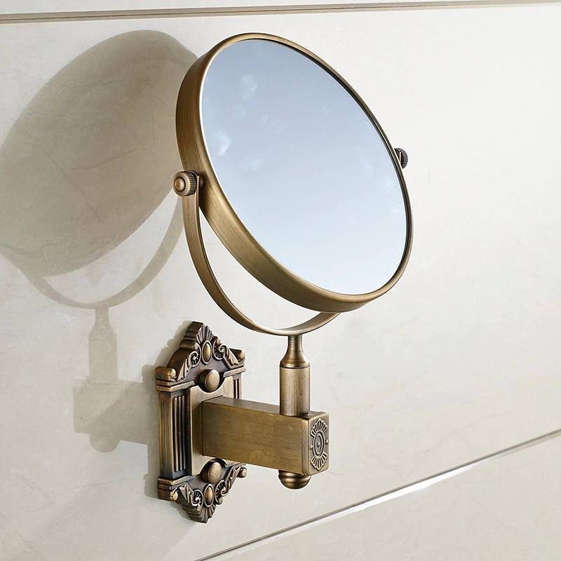 Luxury Bath Mirrors Antique Brass 3 X, Antique Brass Round Vanity Mirror