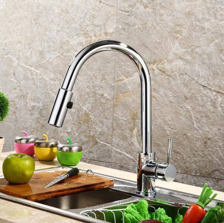 Luxury Best Quality And Retail Pull Out Brass Low Pressure Kitchen ...