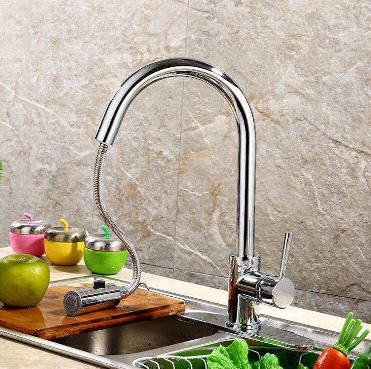 Luxury Best Quality And Retail Pull Out Brass Low Pressure Kitchen ...