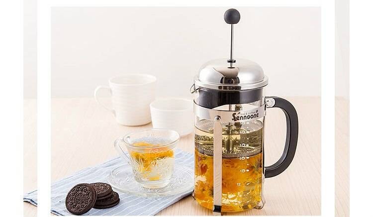 Luxury Coffee Pot Home Usage Filter Pot Glass Tea Stainless Steel Hand ...