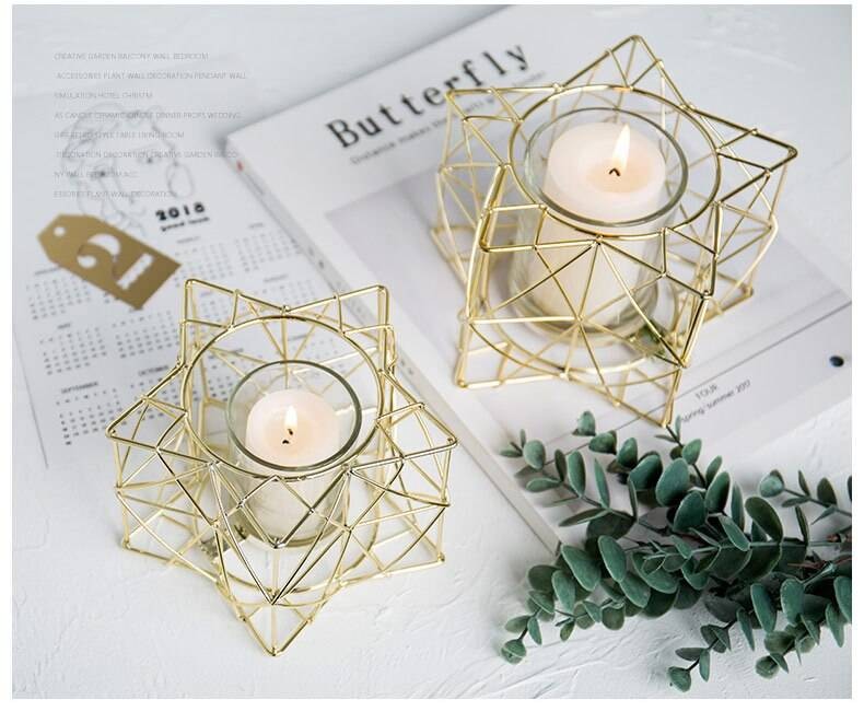 Fdit Rotating Candle Holder - Gold Snowflake Design Christmas Candlestick For Home Decor & Parties