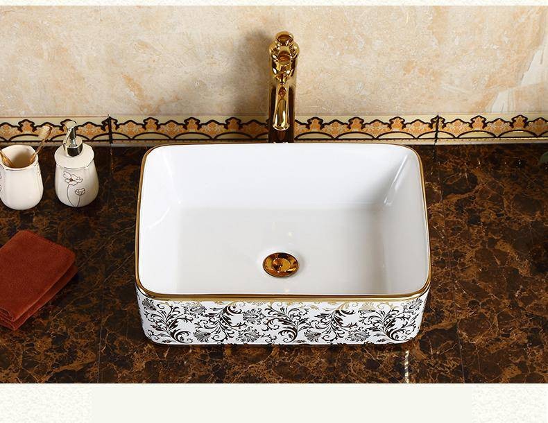 Luxury Europe style rectangular sink Art Counter Top ceramic lavabo ...