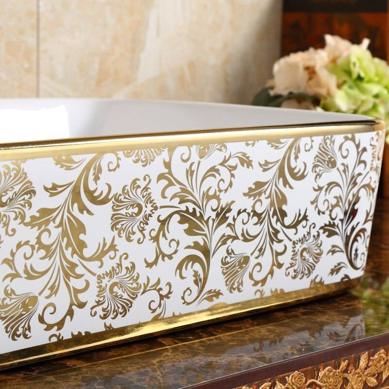 Luxury Europe style rectangular sink Art Counter Top ceramic lavabo ...