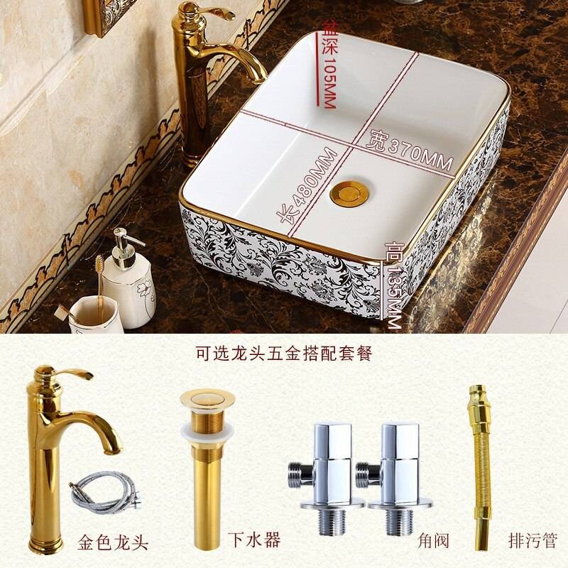 Luxury Europe style rectangular sink Art Counter Top ceramic lavabo ...