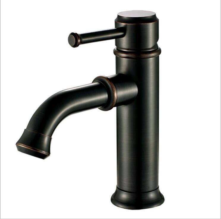 Luxury Full Copper Black Bronze Faucet Black Antique Brushed Basin ...