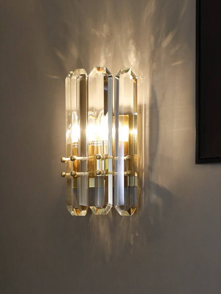 Modern LED Crystal Wall Lamp Sconce Light Bulb Hallway Bedroom Lighting Fixture 
