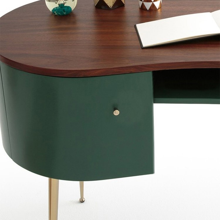 Luxury Mid Century Modern Green Curved Office Desk ...