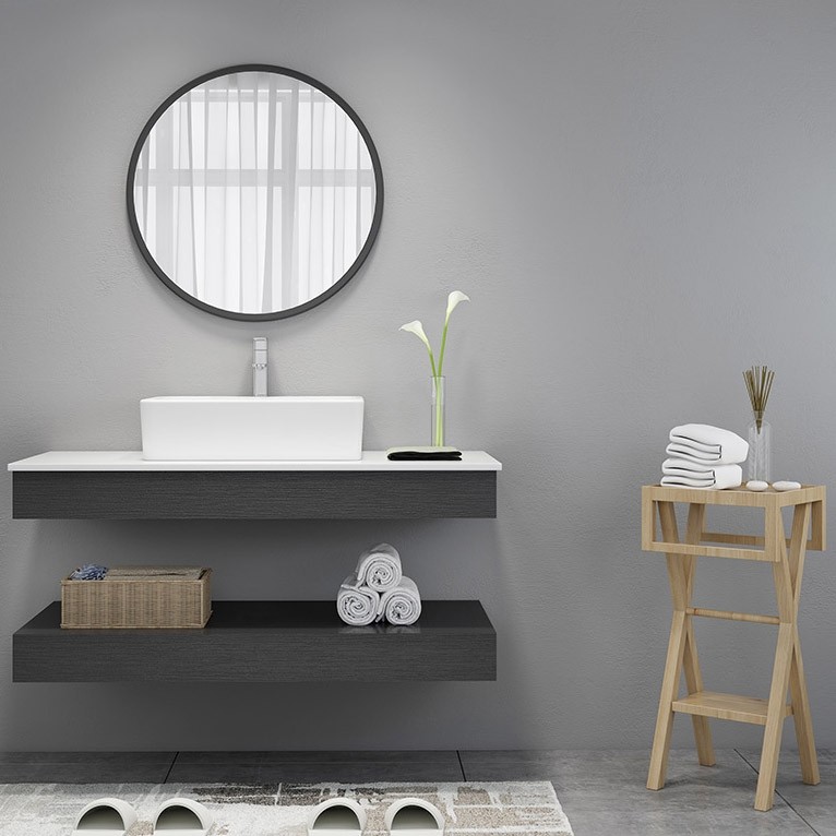 Single Bathroom Vanity Set, Malika 24 Wall Mounted Single Bathroom Vanity Set