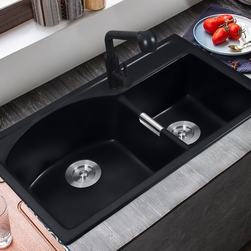 Luxury Modern 32" Granite Kitchen Sink DropIn Sink Double
