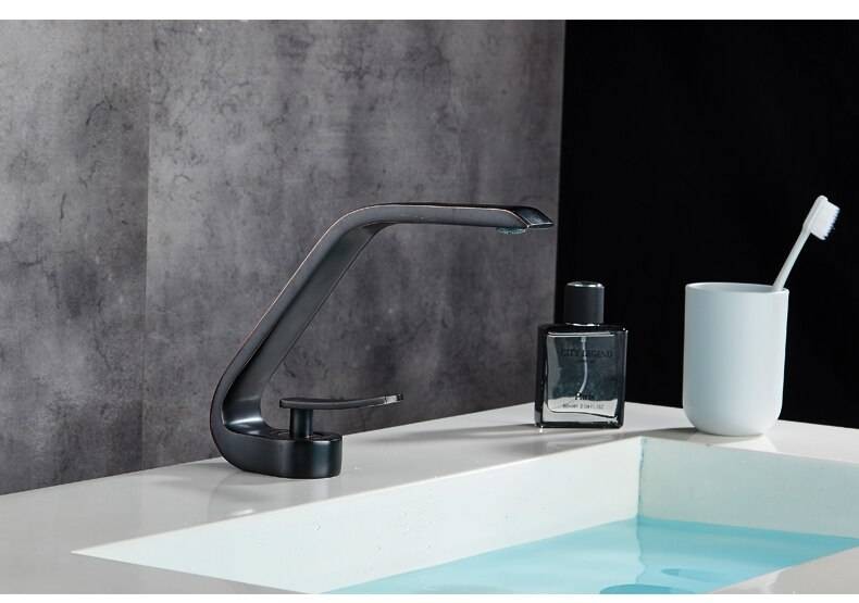 LanGuShi SLT0216 Faucet Kitchen Tap Design Brass Black Faucets Mixer Taps for Bathroom Deck Mounted Single Hole Basin Sink Water Crane 