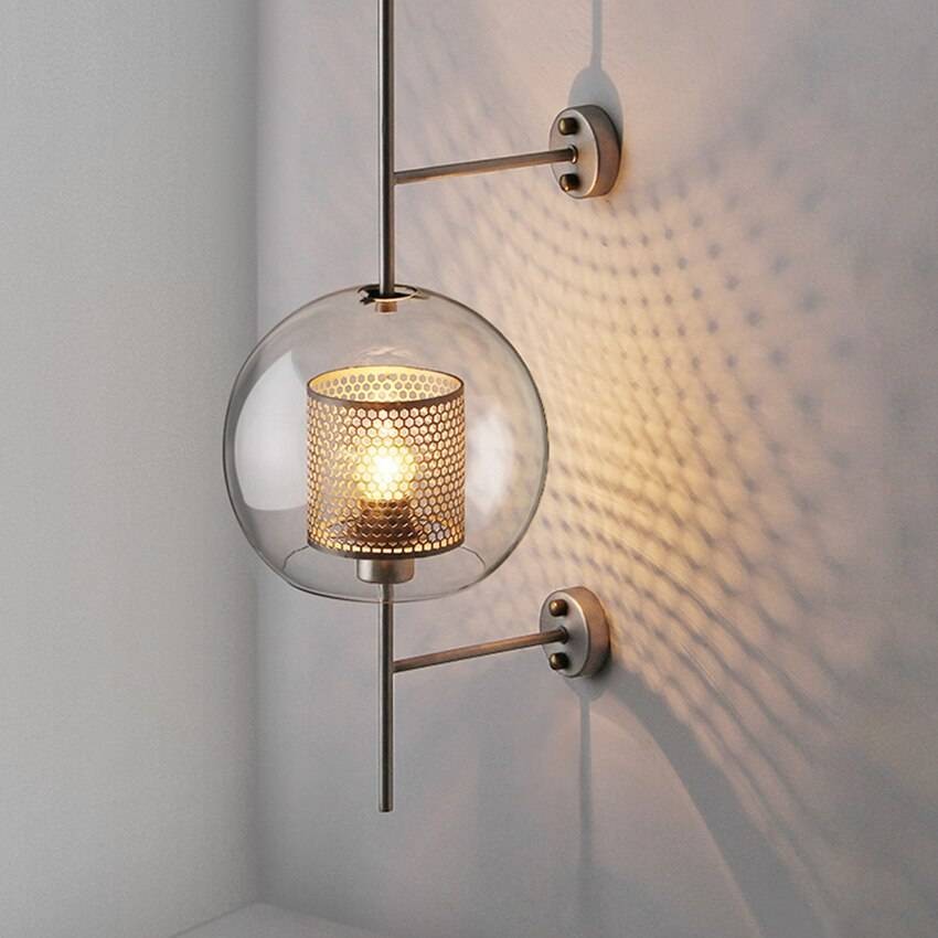 Sconce Iron Wall Lamp Artificial Marble Candle Lampshade Wall Lighting Fixtures 