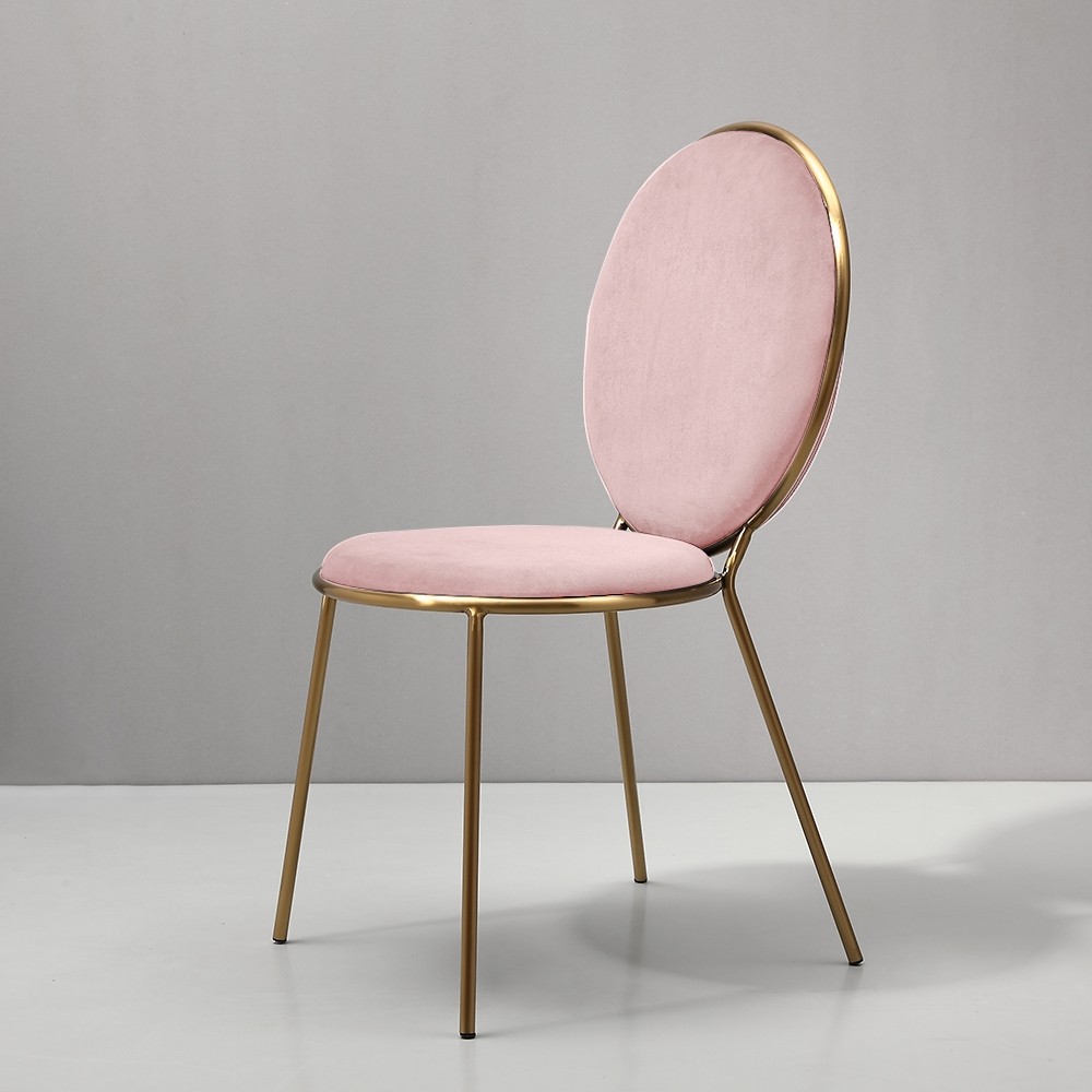 Luxury Modern Lovely Round Blue / Pink Velvet Upholstered