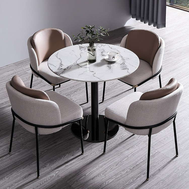 Luxury Modern Upholstered Dining Chair Barrel Back Dining