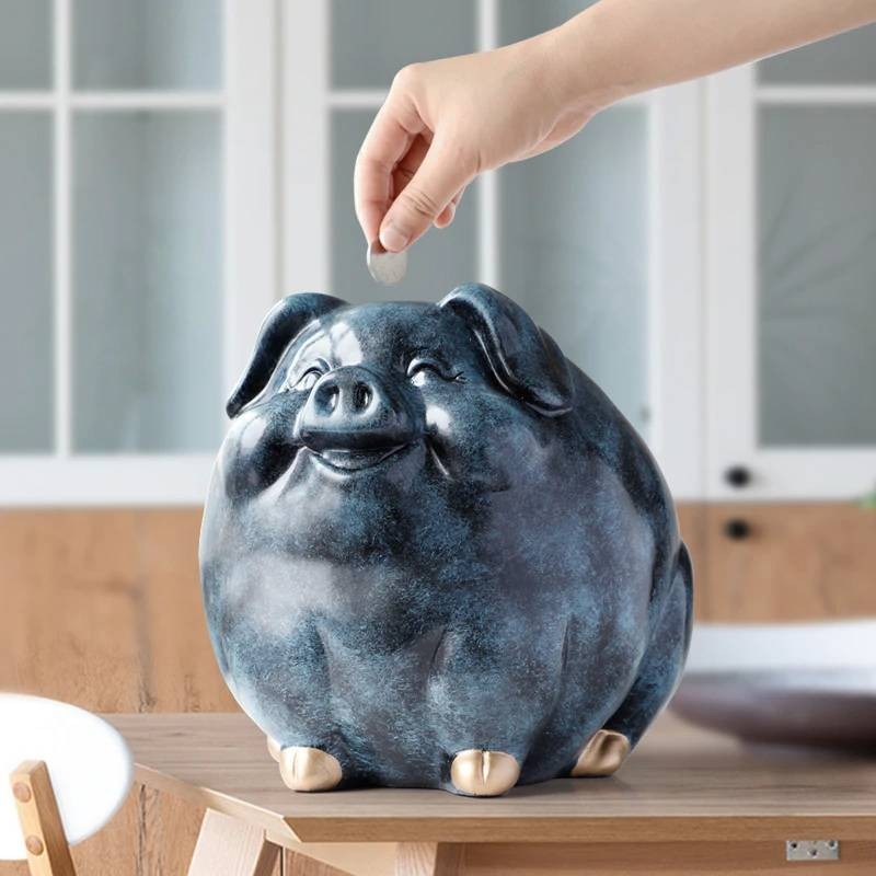 Piggy Bank Pig Ceramic Coin Saving Vintage Wise Money Old Glass Cute Pigs Decor