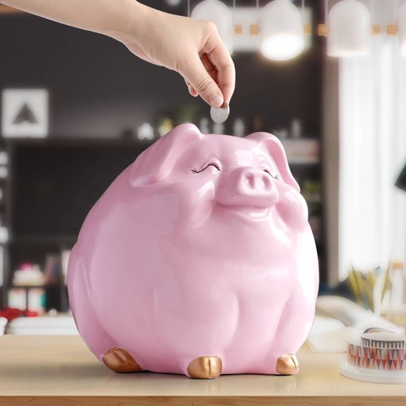 Piggy Bank Resin Craft Coin Bank Pig Shaped Money Box Gifts Toy Box For Kids New 
