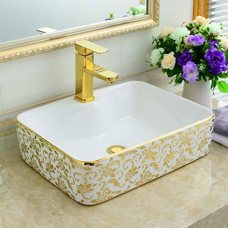 Luxury Rectangular Art Lavabo Bathroom Vessel Sinks counter top wash ...