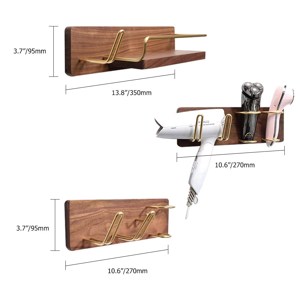 bronze hair dryer holder