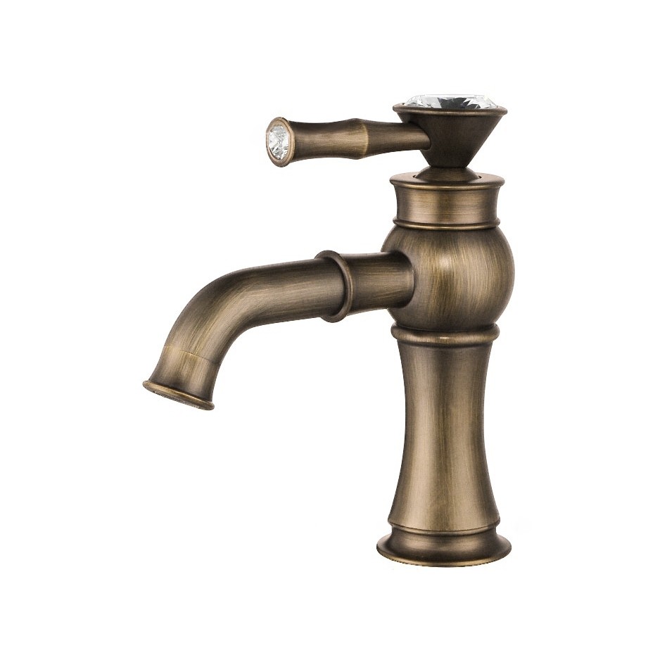 Luxury Traditional One Hole Crystal Single Lever Bathroom Sink Faucet ...