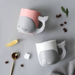 Dessin animé de baleine tasse en céramique créative tasse de café tasse de bureau tasse en verre de lait