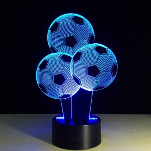 Nuit créative du football 7 couleurs changeantes en forme de ballon 3D LED Illusion lampe 3D Visual Light pour les fans de football cadeau