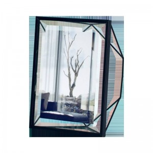 Cadre photo en métal mis en place personnalité créative cadre photo bureau moderne minimaliste géométrique verre cadre photo 6 pouces 7 pouces