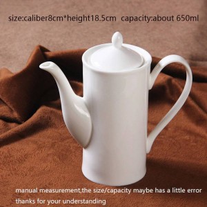 650ml Modern Coffee Milk Pot Ceramic Bone White Hand Teapot Drinkware / Home Juice Tea Hervidor de agua Tarde Teteras