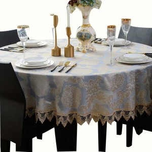 Increíble mantel redondo Jacquard mantel clásico elegante Decoracao para casa borde de encaje Toalha de mesa tapete mesa cubierta