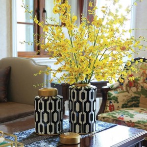 Sala de estar creativa Europea Florero de cerámica Conjunto Floral Muebles Casa Modelo Porche Porche de Almacenamiento Decoraciones