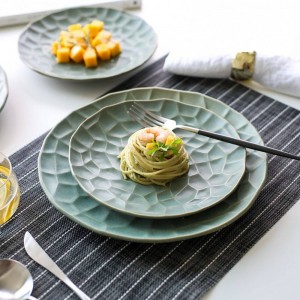 Placa de vajilla de cerámica creativa japonesa vajilla plato de cocina plato occidental filete de carne