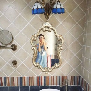 Baño europeo nórdico Espejo cosmético americano Baño Inodoro Cuenca Decoración Colgante espejo decorativo de pared