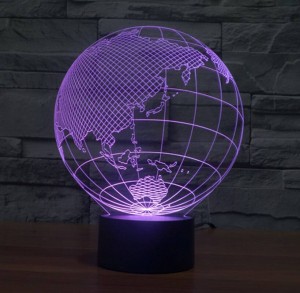 Mapa del mundo con forma táctil Nuevas luces nocturnas Globo con forma de mapa acrílico Lámpara de ilusión 3D para niños Decoración de dormitorio para niños Lámpara de noche led