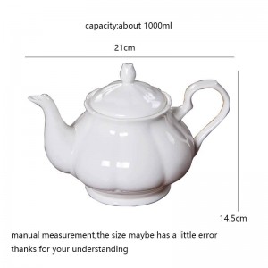 Über 1000 ml Moderne Kaffeemilchkanne Keramikknochen Weiße Teekanne Drinkware / Garten Nachmittagsteekannen Schwarzer Tee Wasserkocher Geschenk