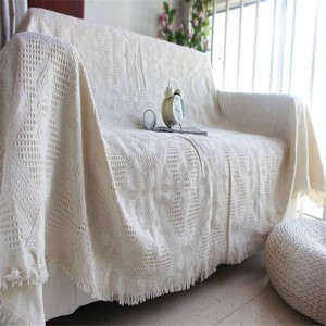 Alle europäischen Exporte entsprechen Decke werfen Beige Sofa Cover geometrische Plaid Schonbezug Cobertor weichen Faden Decken für Betten