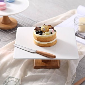 Teller High Stand Kuchenteller Creative Food Serviertabletts Multi-Use Naural Holz DIY Tortenständer Hochzeit Dessert-Display stehen