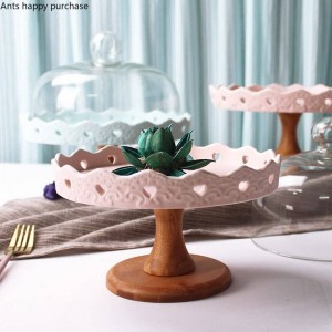 Kreative Obstschale Keramik Hohe Obstschale Desserttisch Tablett Ausstellungsstand Kuchentablett Kuchenregal Weihnachtsdekoration Cupcake