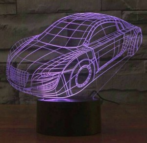 Buntes Auto 3D des heißen Verkaufs führte Lampe, usb-Notenschalter Kindnachtlichtbeleuchtungs-Schlafzimmerlampe Acryl gravieren Sichtnachtlicht 3D