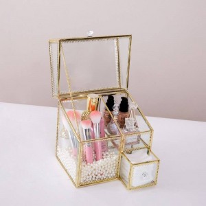 Multifunktionale Kosmetik Aufbewahrungsbox Flip Staub Glasbox Lippenstift Parfüm Finishing Box Desktop Kosmetik Aufbewahrung